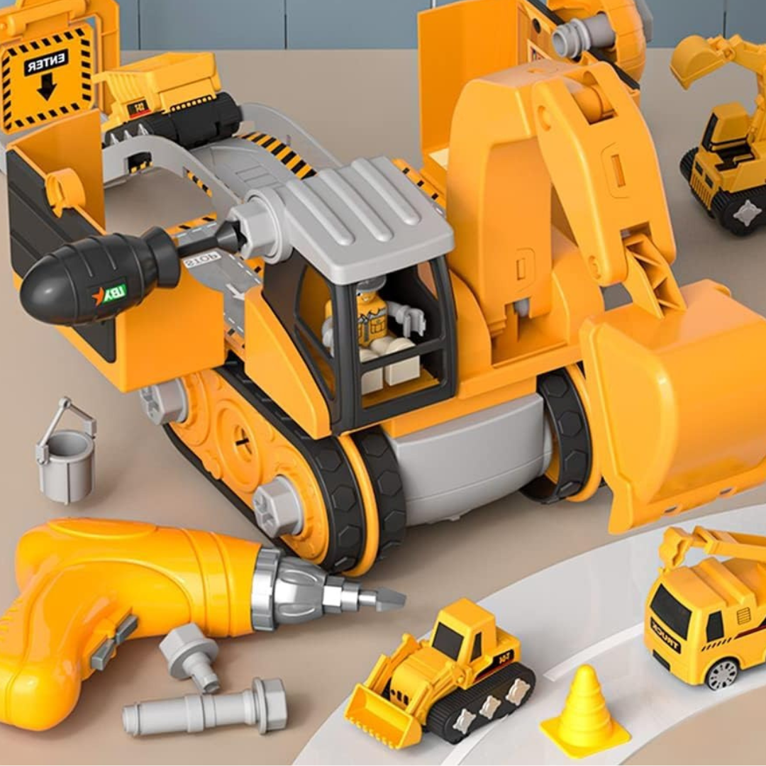 LittleBuilder Speelset - Vrachtwagen, Graafmachine & Kraan