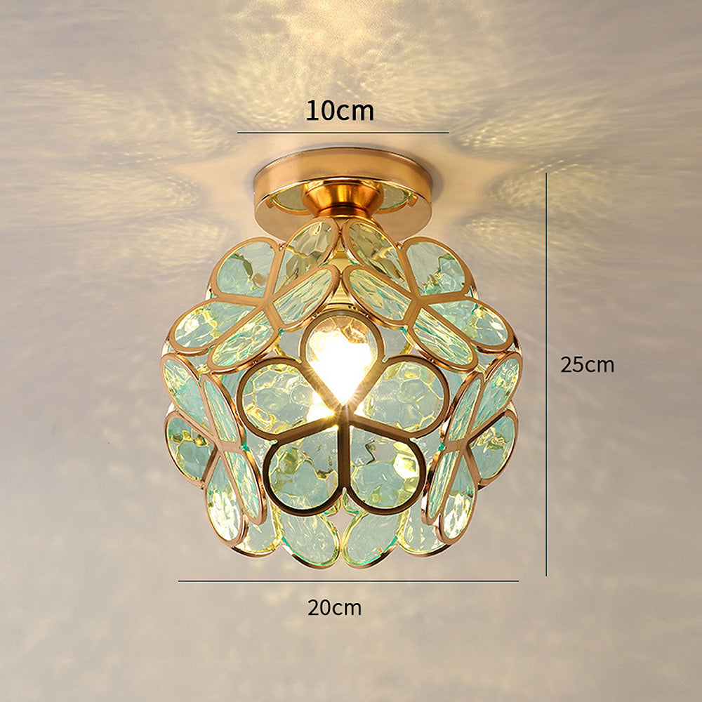 Artistieke Glas-Plafondlamp met Bloemenpatroon - FlowerHall