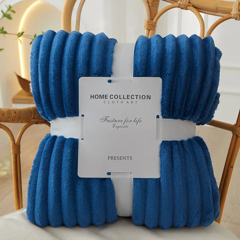 Brede Gestreepte Flanellen Fleece Dekentje – CozyStripe