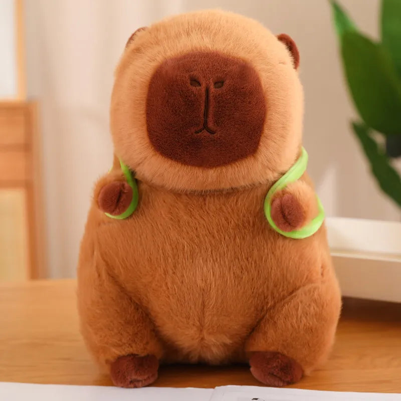 Knuffelige Capybara met Schildpaddenrugzak – TurtleBuddy