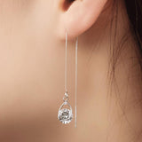 Lange Druppel-Strass-Oorbellen – Isalyn