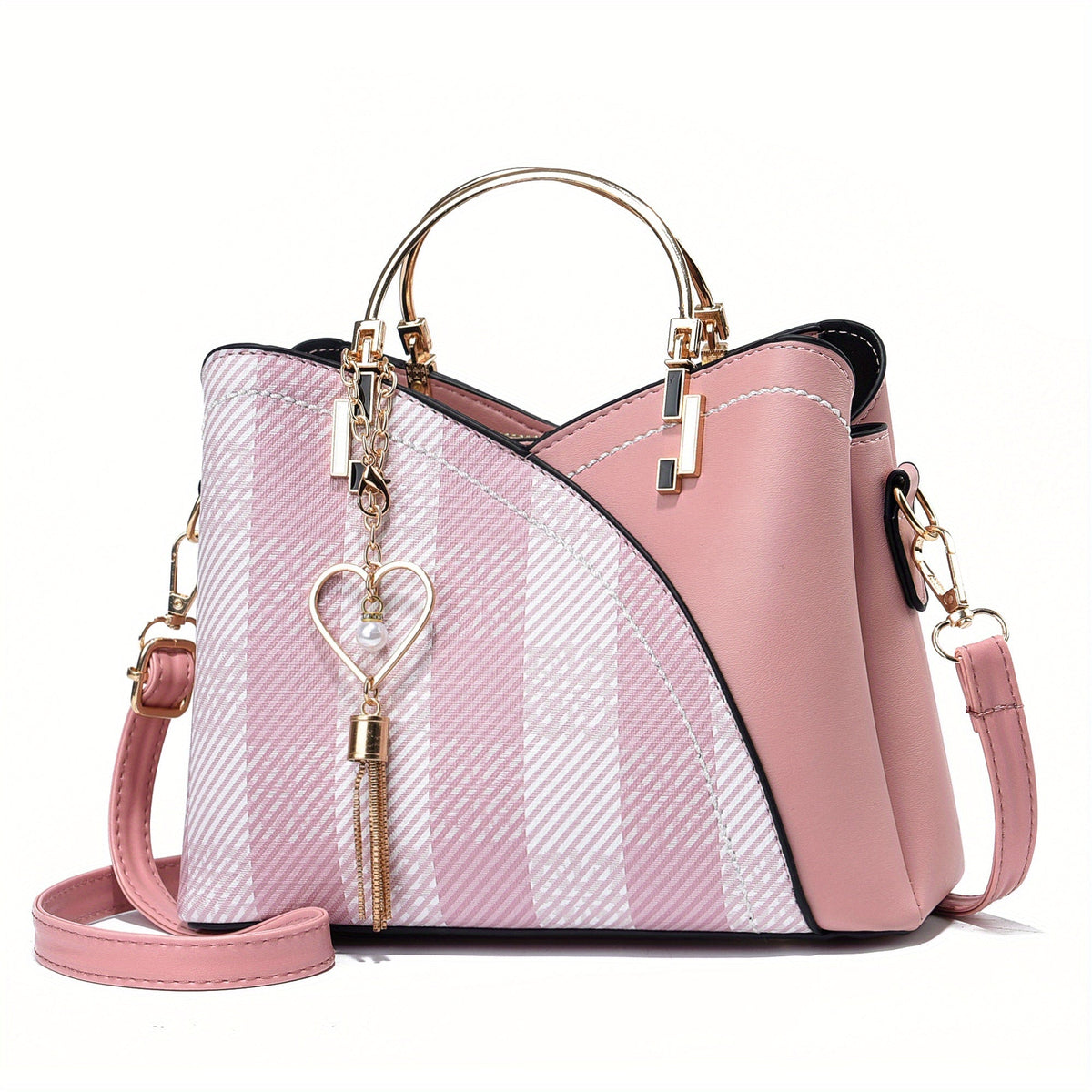 Luxe Leren Handtas – Stijlvol | Kleurblokontwerp