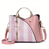 Luxe Leren Handtas – Stijlvol | Kleurblokontwerp