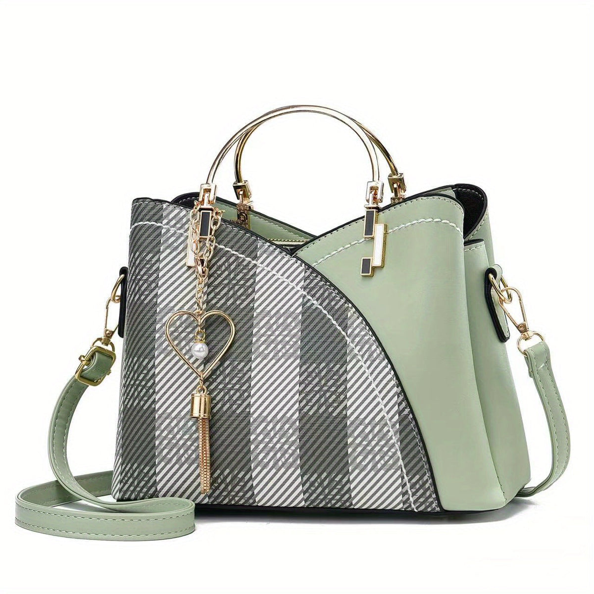 Luxe Leren Handtas – Stijlvol | Kleurblokontwerp