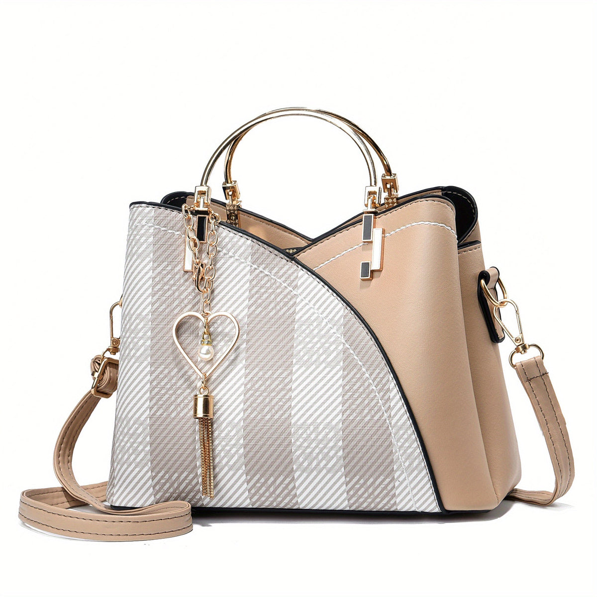 Luxe Leren Handtas – Stijlvol | Kleurblokontwerp