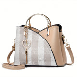 Luxe Leren Handtas – Stijlvol | Kleurblokontwerp