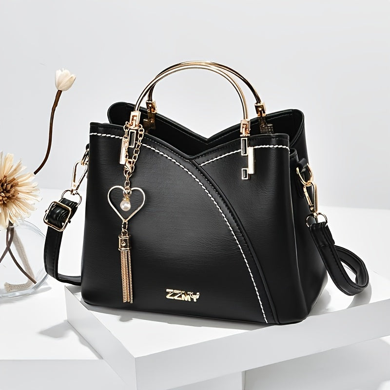 Luxe Leren Handtas – Stijlvol | Kleurblokontwerp