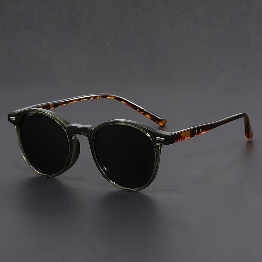 Heren Zonnebril | Lichtgewicht Retro Ronde Frame | Tortoiseshell