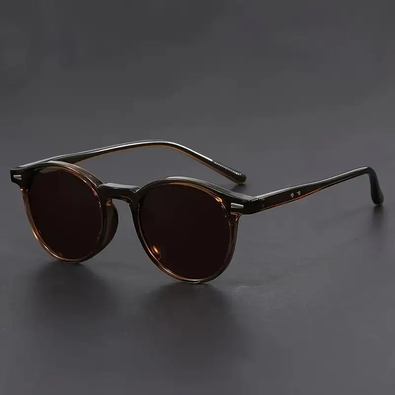 Heren Zonnebril | Lichtgewicht Retro Ronde Frame | Tortoiseshell