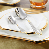 GlowCut luxe bestekset - 24 of 48 delen, roestvrij staal met gouden coating voor feestelijke tafeldecoraties