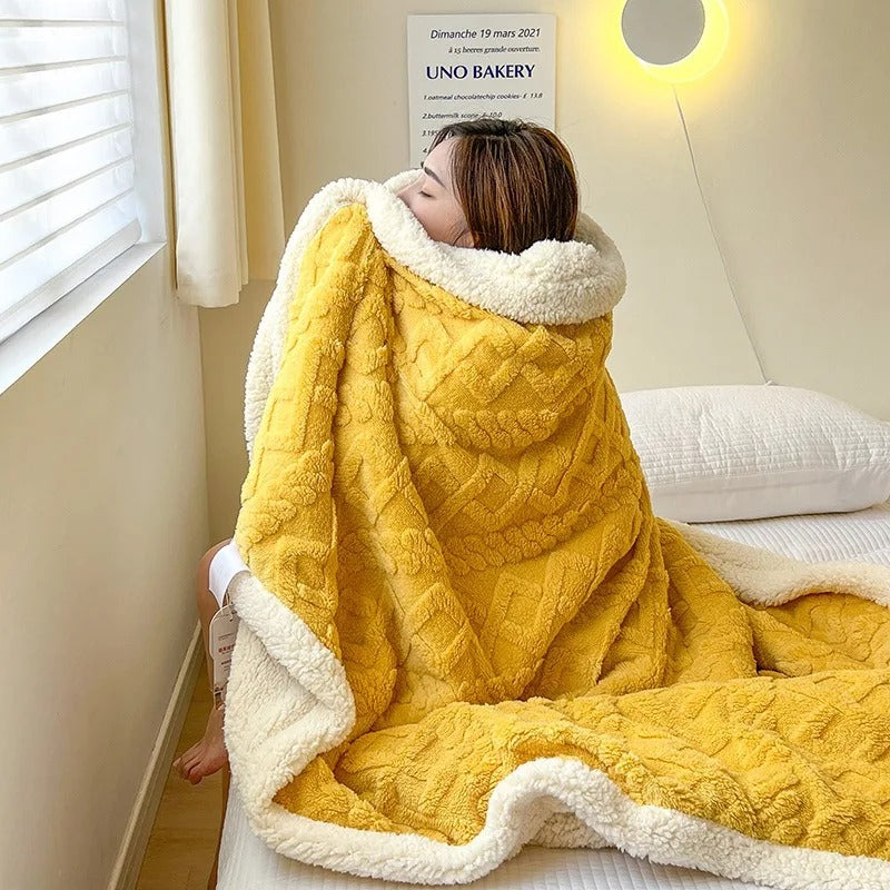 Dik Lamswollen Winter Fleece Deken - LuxyCozy