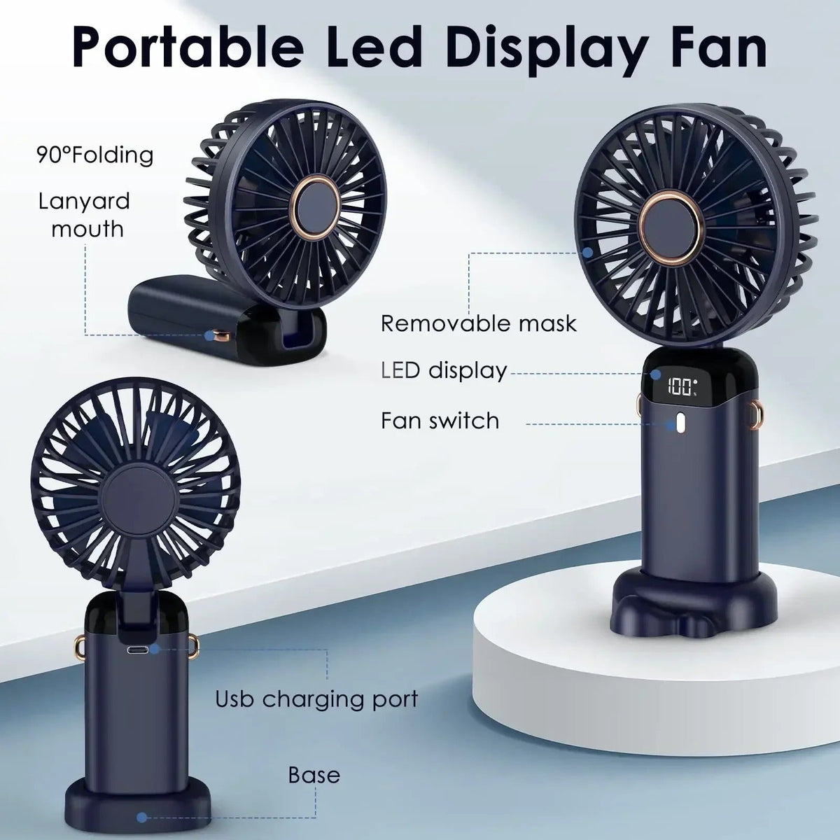5000mAh Draagbare Ventilator Oplaadbaar