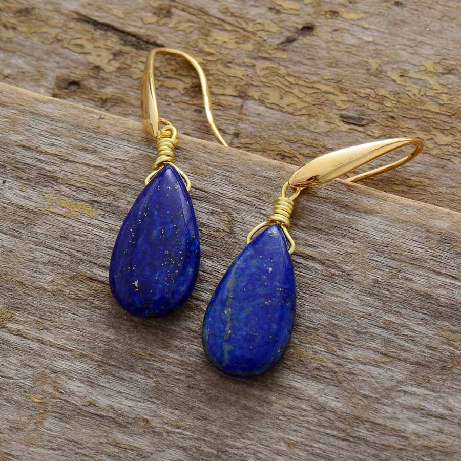 Diepblauwe Lapis-Oorbellen van de Dromer - Selene – Kynara