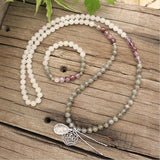 Labradoriet, Jade en Amethyst Mala – Seraphine