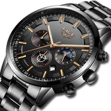 Militaire Zwart Stalen Horloge - Waterdicht | Tijd & Datum