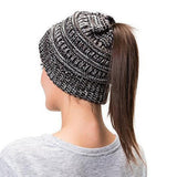 Vrouwen's Zachte Brei Ponytail Beanie – Casual Wintermuts