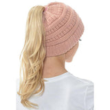 Vrouwen's Zachte Brei Ponytail Beanie – Casual Wintermuts