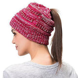 Vrouwen's Zachte Brei Ponytail Beanie – Casual Wintermuts