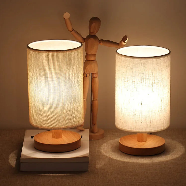 Moderne Houten Nachtkastje Lamp | Dimbaar & Afstandsbediening