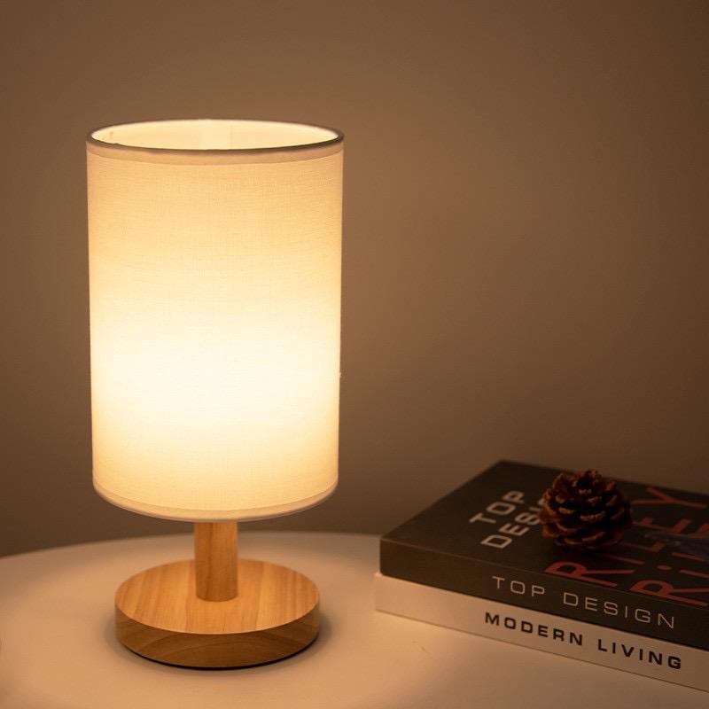 Moderne Houten Nachtkastje Lamp | Dimbaar & Afstandsbediening