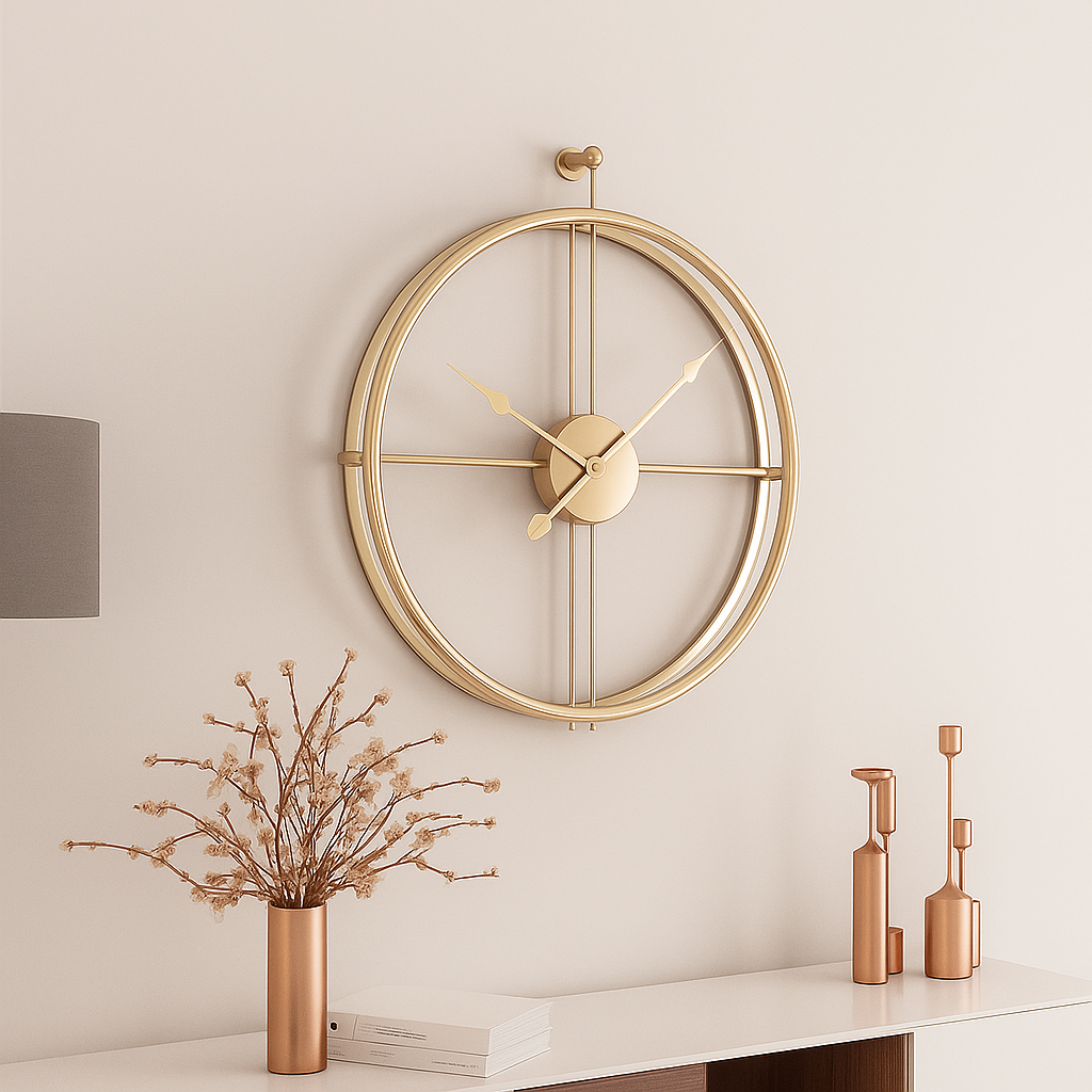 Vermilion Wandklok | Stille Stijl | Zwart/Grijs Design – 55/60 cm