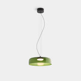 Moderne glazen hanglamp met gelaagde kap – design geïnspireerd op retrostijl