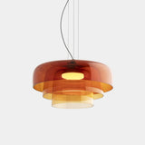 Moderne glazen hanglamp met gelaagde kap – design geïnspireerd op retrostijl