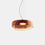 Moderne glazen hanglamp met gelaagde kap – design geïnspireerd op retrostijl