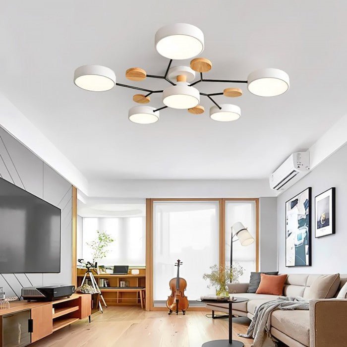 NordicGlow | Vertakte LED-plafondlamp in Scandi-stijl