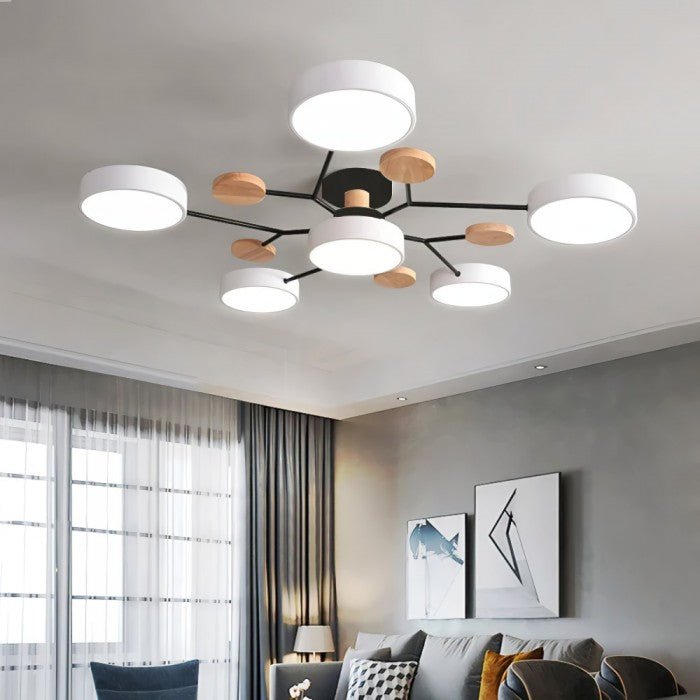 NordicGlow | Vertakte LED-plafondlamp in Scandi-stijl