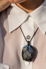Mystieke Labradoriet Draakshart Ketting – Aris