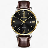Luxueuze herenhorloge met leren band – Adrien