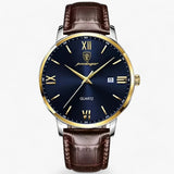 Luxueuze herenhorloge met leren band – Adrien