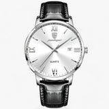 Luxueuze herenhorloge met leren band – Adrien