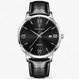 Luxueuze herenhorloge met leren band – Adrien