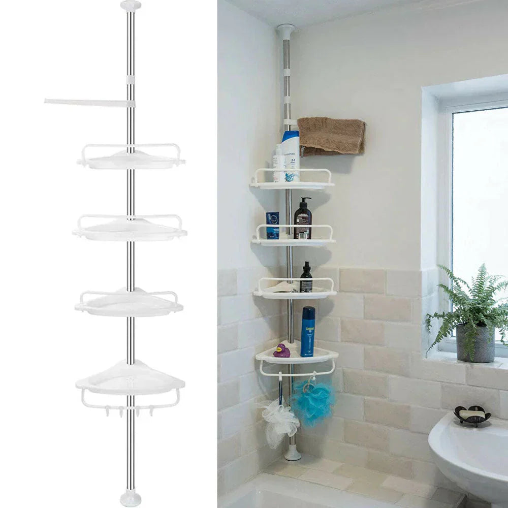 Teleskopische Doucherek met 4 Planken – VertiRack