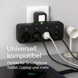 Stekkerdoos met 3 stopcontacten | Meerdere stekkerdoos met USB & schakelaar | PowerGrid