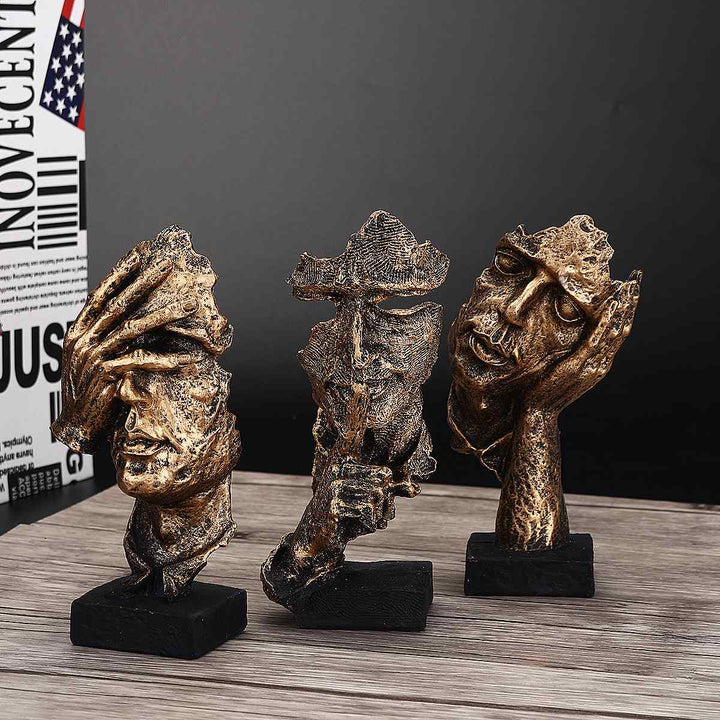 Abstracte Gouden Sculptuur "NordicLijn" – Moderne Scandinavische Decoratie