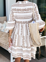 Sandsberg - Griekse elegantie, elegante Boho-jurk met verweven geometrische patronen