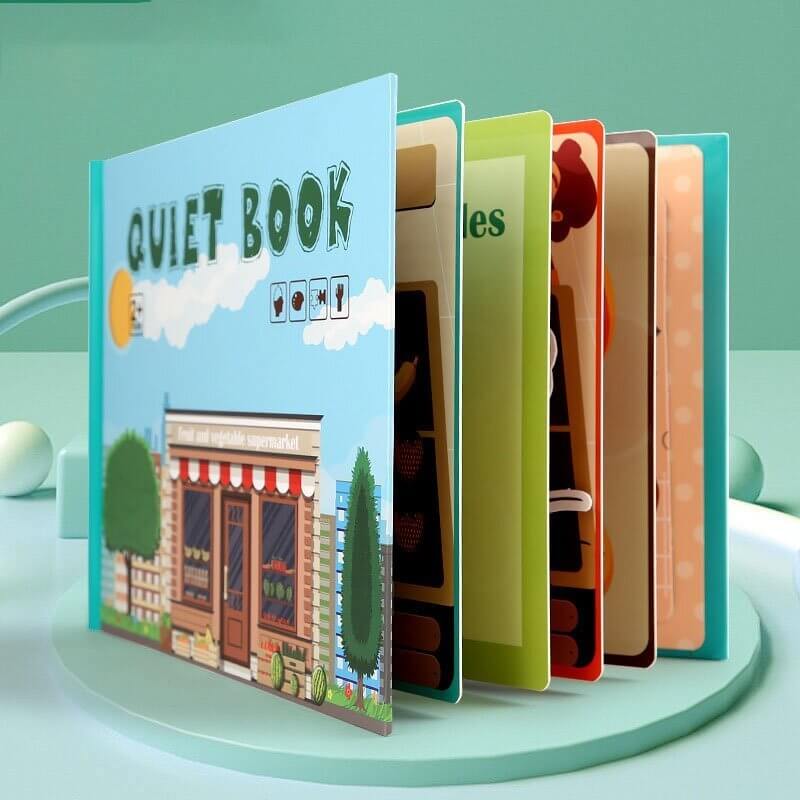 Interactief Peuter Leerboek met Klittenband Oefeningen en Opbergtas