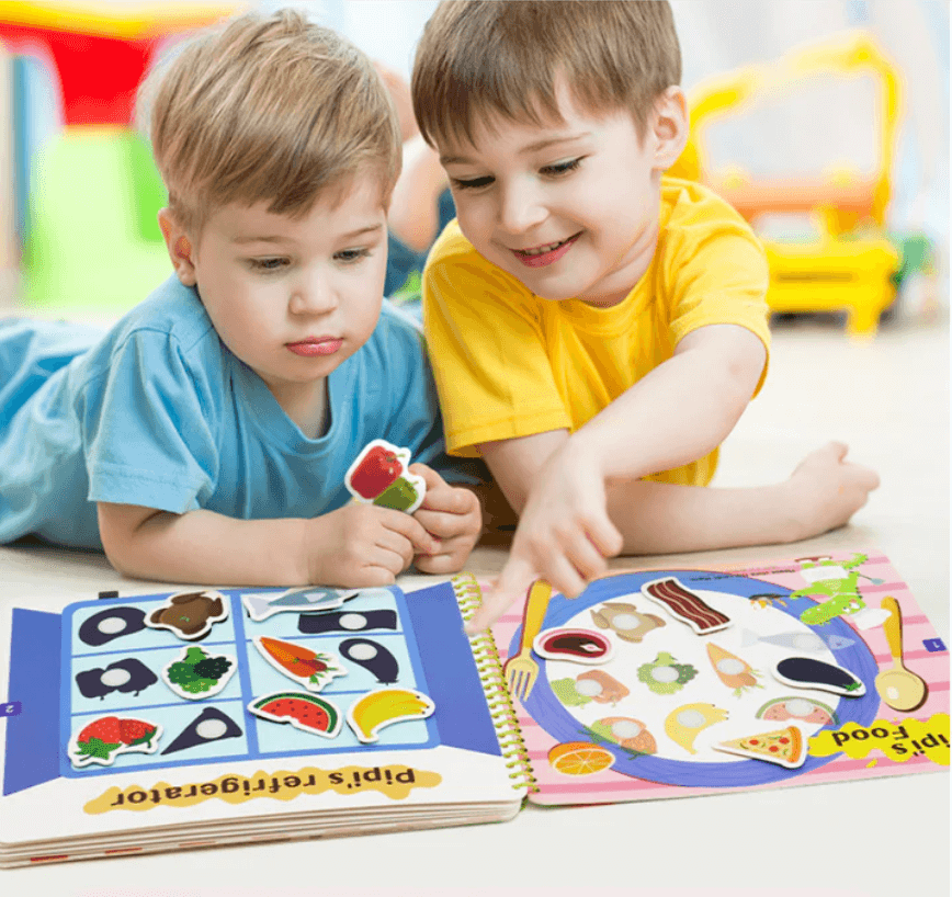 Interactief Peuter Leerboek met Klittenband Oefeningen en Opbergtas