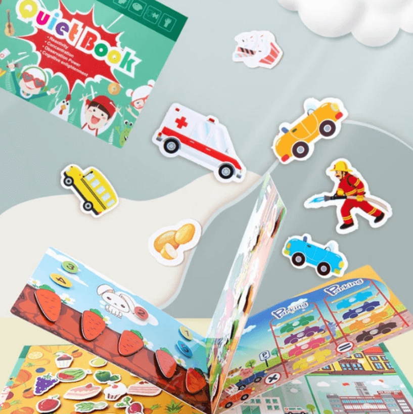 Interactief Peuter Leerboek met Klittenband Oefeningen en Opbergtas