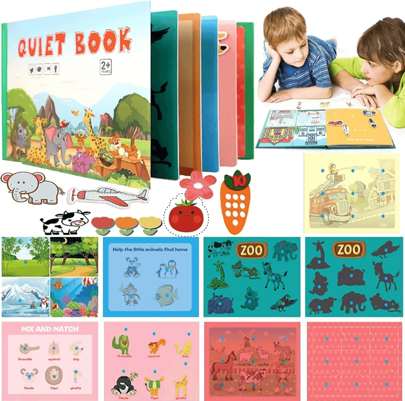 Interactief Peuter Leerboek met Klittenband Oefeningen en Opbergtas