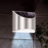 Zonne-LED RVS Wandlamp – Weerbestendige Buitenverlichting