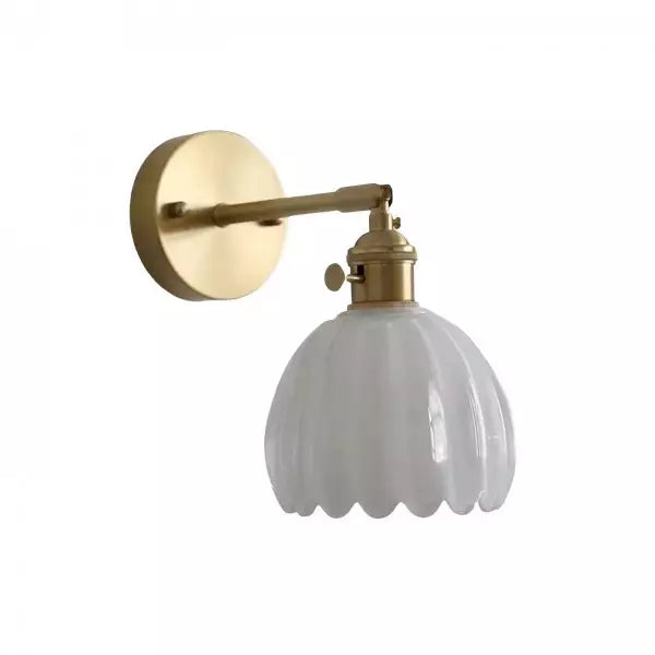 Retro Tulp Glas Wandlamp – Vintage Bloemige Elegantie voor een Warme Gloed