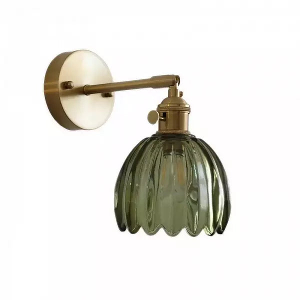 Retro Tulp Glas Wandlamp – Vintage Bloemige Elegantie voor een Warme Gloed