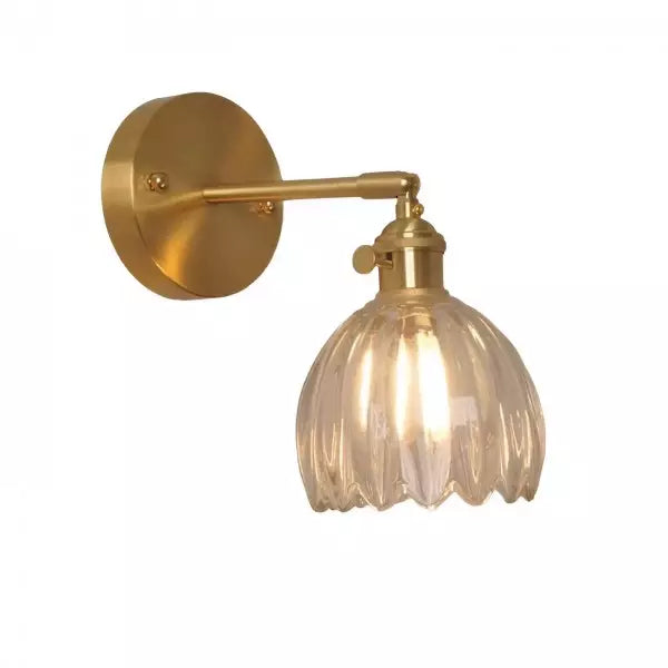 Retro Tulp Glas Wandlamp – Vintage Bloemige Elegantie voor een Warme Gloed