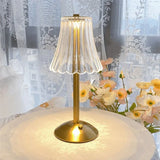 Elegante LED tafellamp met kristallen kap en gouden afwerking – aanraakschakelaar