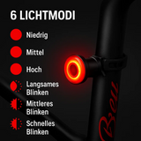 Achterlicht & Remlicht voor Fiets en Racefiets met 6 Modi en Accu | Lumirad