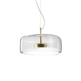 Glazen LED hanglamp in moderne stijl - minimalistische kap en gouden afwerking